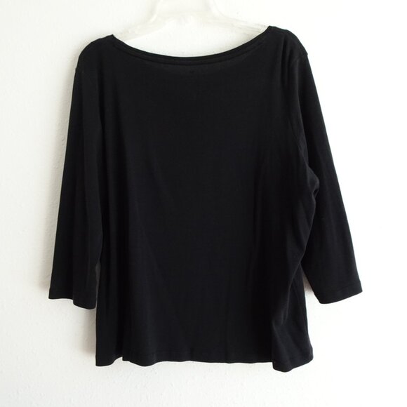 Talbots Tunic Top Women's Petite Plus Size 3X Black Jersey Capsule Pima Cotton - Picture 5 of 7